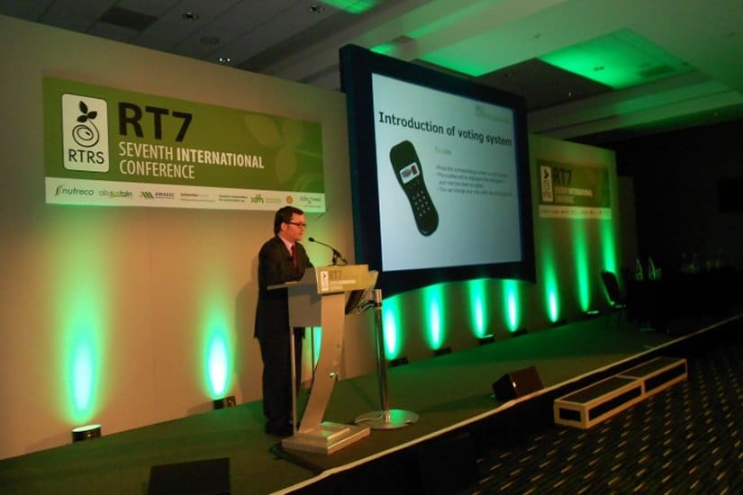 Live translations and digital voting at the Round Table on Responsible Soy event in London